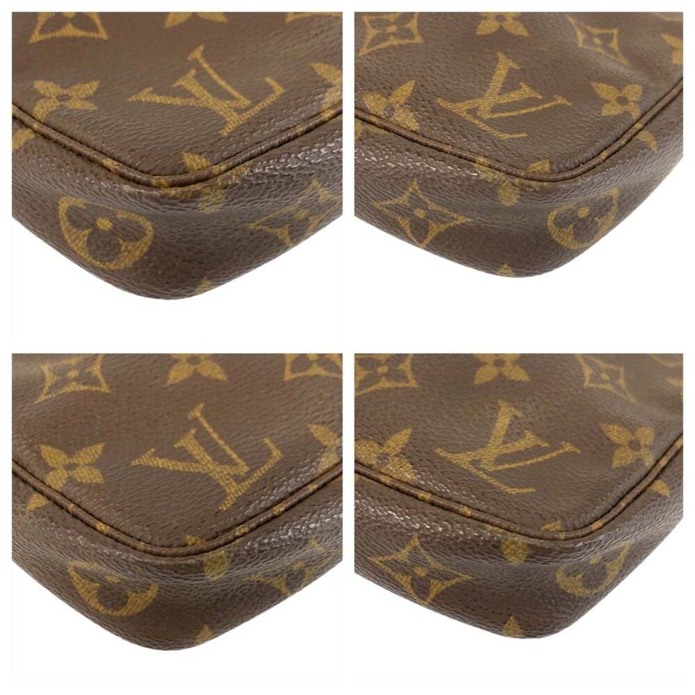 LOUIS VUITTON Brown Monogram Leather Pochette Pouch - Picture 4 of 10